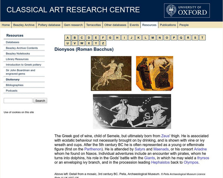Beazley Archive: Dionysos Website Beazley Archive: Dionysos Website