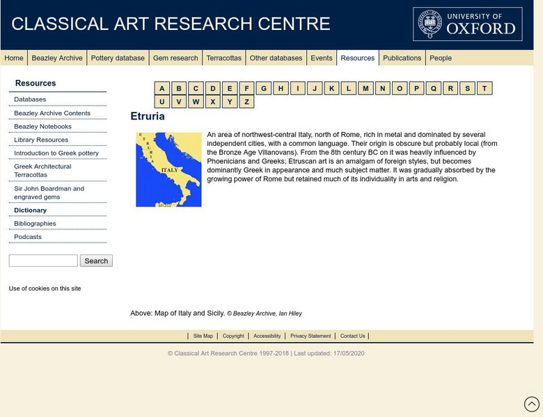 Beazley Archive: Etruria Handout Beazley Archive: Etruria Handout