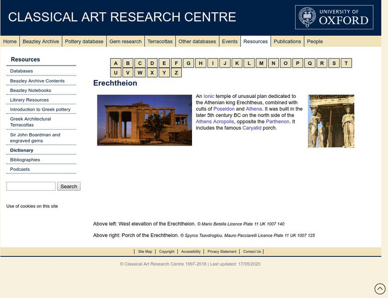 Beazley Archive: Erechtheion Handout Beazley Archive: Erechtheion Handout