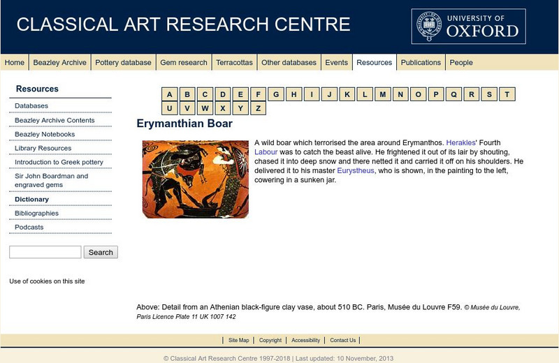 Beazley Archive: Erymanthian Boar Activity