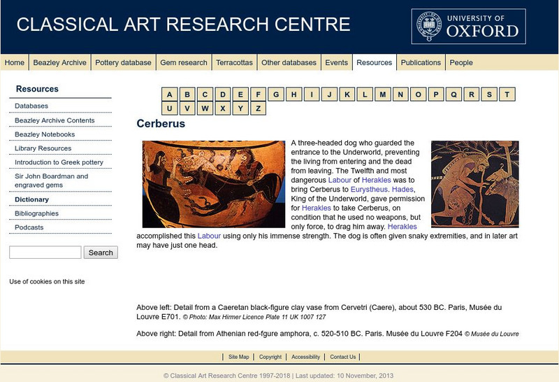 Beazley Archive: Cerberus Website