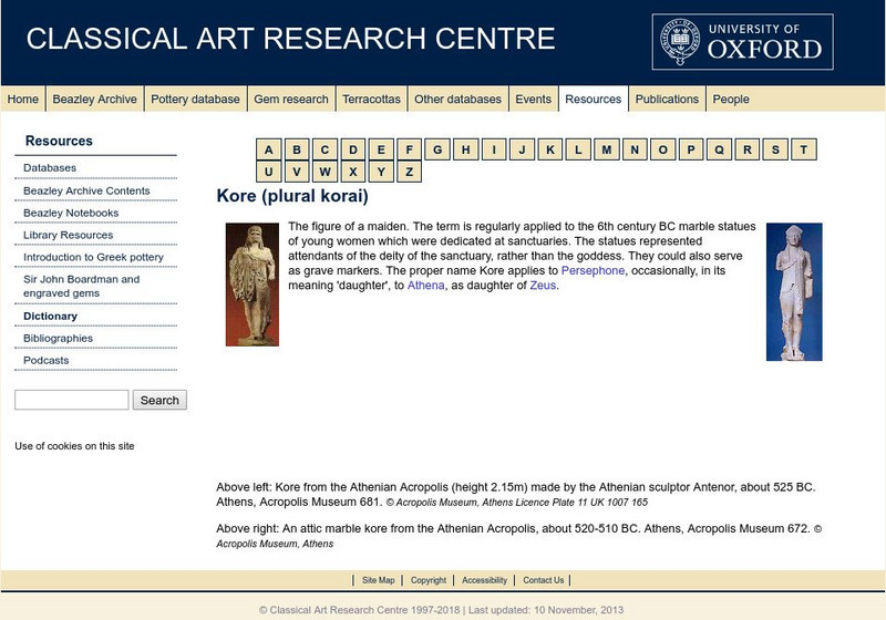 Beazley Archive: Kore Handout