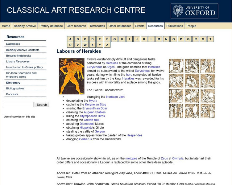 Beazley Archive: Labors of Heracles Website Beazley Archive: Labors of Heracles Website