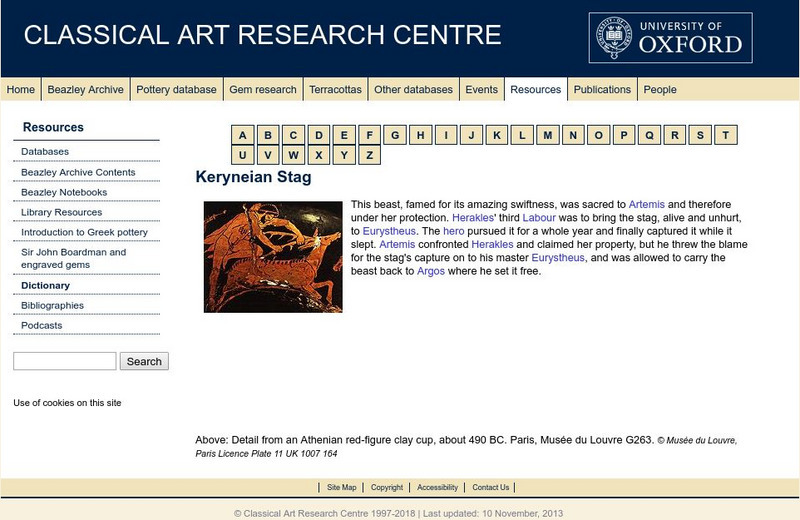 Beazley Archive: Keryneian Stag Activity