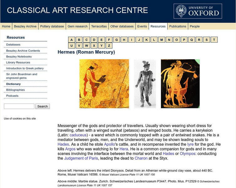 Beazley Archive: Hermes Website