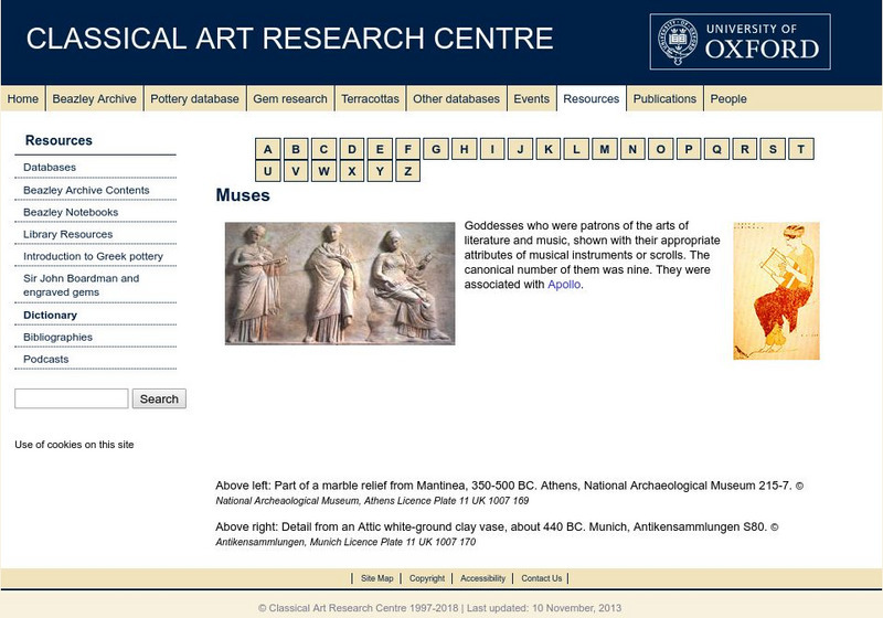 Beazley Archive: Muses Website