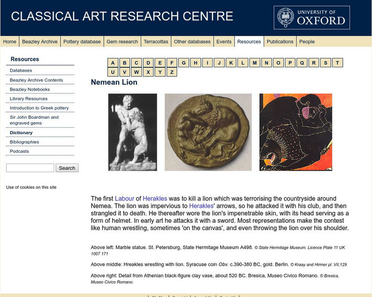 Beazley Archive: Nemean Lion Activity