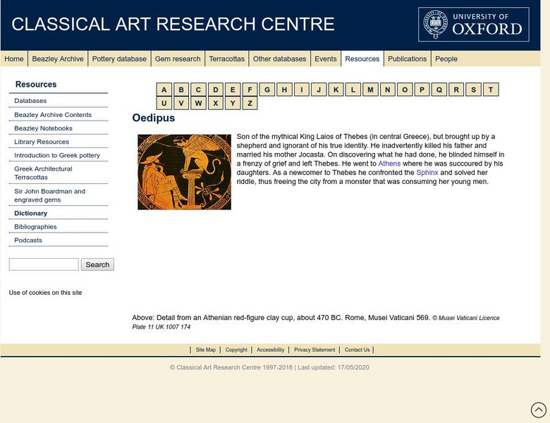 Beazley Archive: Oedipus Handout Beazley Archive: Oedipus Handout