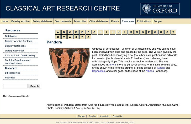 Beazley Archive: Pandora Website Beazley Archive: Pandora Website