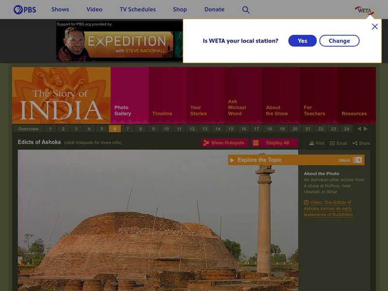 Pbs: The Story of India: Ashoka (Asoka) Handout