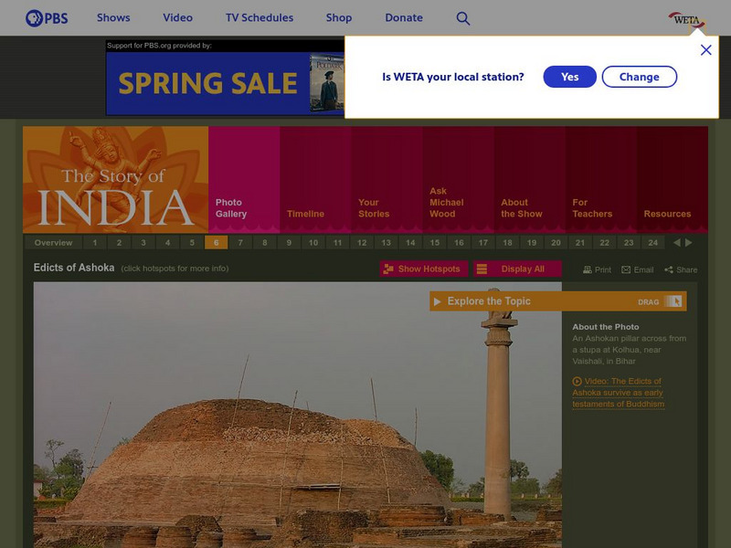 Pbs: The Story of India: Asokan (Ashokan) Pillar Handout