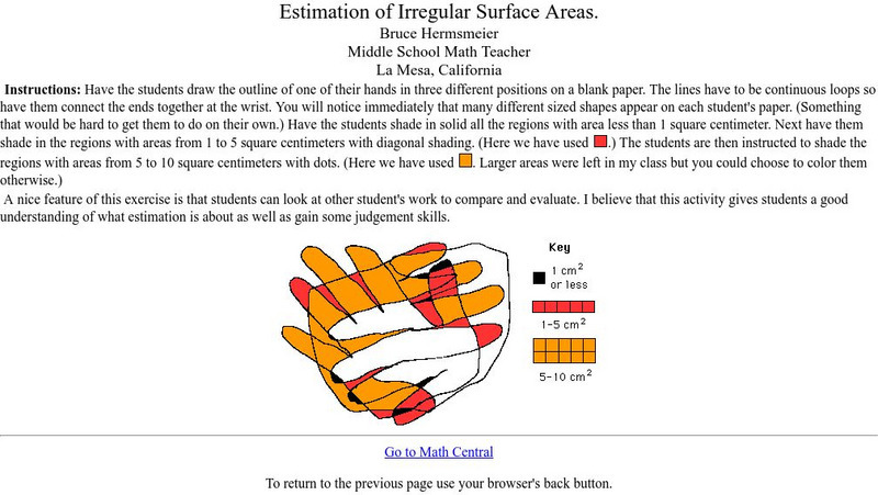 University of Regina: Math Central: Irregular Surface Area Exercise Activity University of Regina: Math Central: Irregular Surface Area Exercise Activity