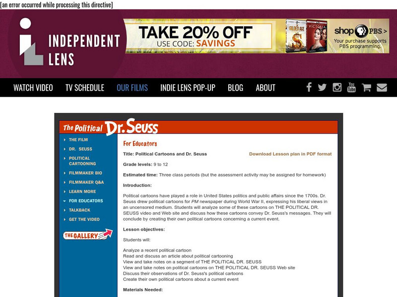 Pbs Teachers: The Political Dr. Seuss (Lesson Plans) Lesson Plan Pbs Teachers: The Political Dr. Seuss (Lesson Plans) Lesson Plan