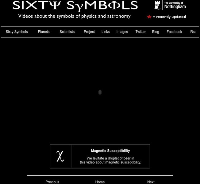 Sixty Symbols: Symbols of Physics and Astronomy: Magnetic Susceptibility Instructional Video