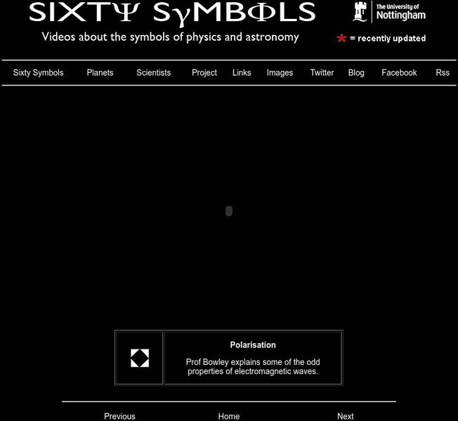 Sixty Symbols: Symbols of Physics and Astronomy: Polarisation Instructional Video