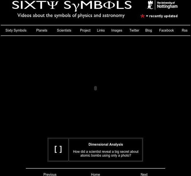 Sixty Symbols: Symbols of Physics and Astronomy: Dimensional Analysis Instructional Video