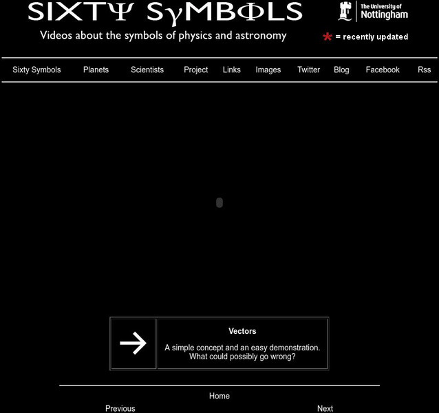 Sixty Symbols: Symbols of Physics and Astronomy: Vectors Instructional Video Sixty Symbols: Symbols of Physics and Astronomy: Vectors Instructional Video