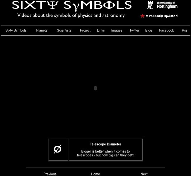 Sixty Symbols: Symbols of Physics and Astronomy: Telescope Diamater Instructional Video