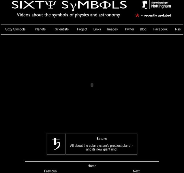 Sixty Symbols: Symbols of Physics and Astronomy: Saturn Instructional Video