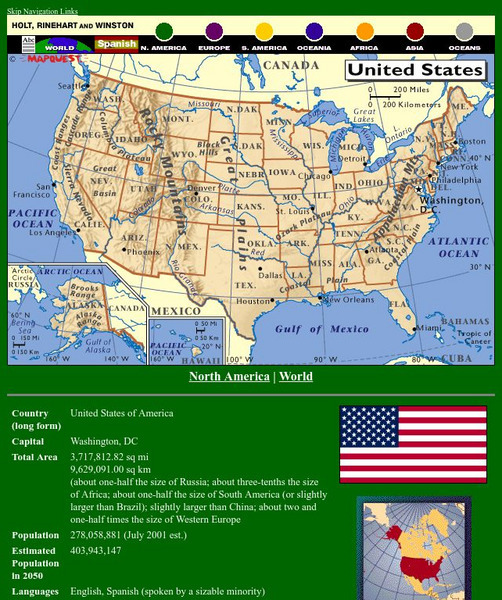 Holt, Rinehart and Winston: World Atlas: United States Graphic Holt, Rinehart and Winston: World Atlas: United States Graphic