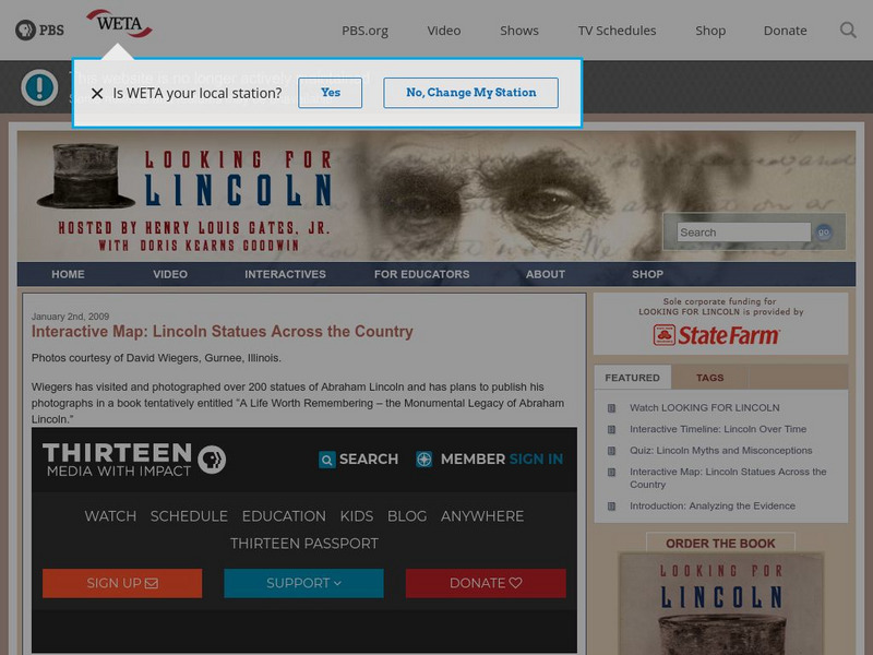Pbs Interactive Map: Lincoln Statues Across the Country Graphic Pbs Interactive Map: Lincoln Statues Across the Country Graphic