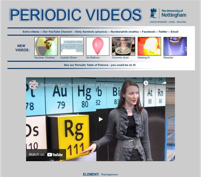 University of Nottingham: Periodic Table of Videos: Roentgenium Instructional Video