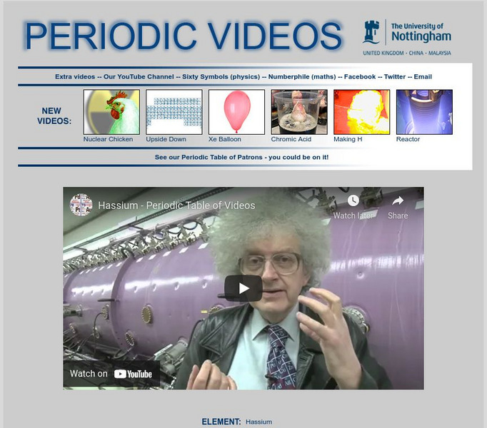 University of Nottingham: Periodic Table of Videos: Hassium Instructional Video
