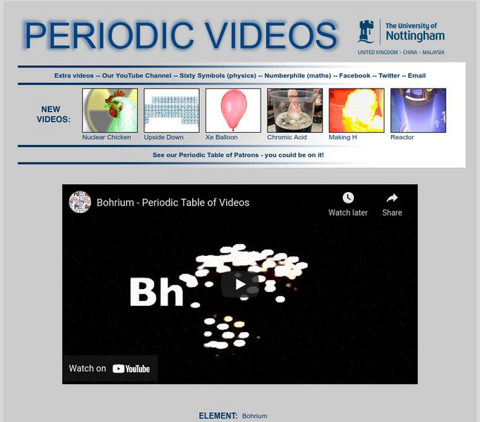 University of Nottingham: Periodic Table of Videos: Bohrium Instructional Video