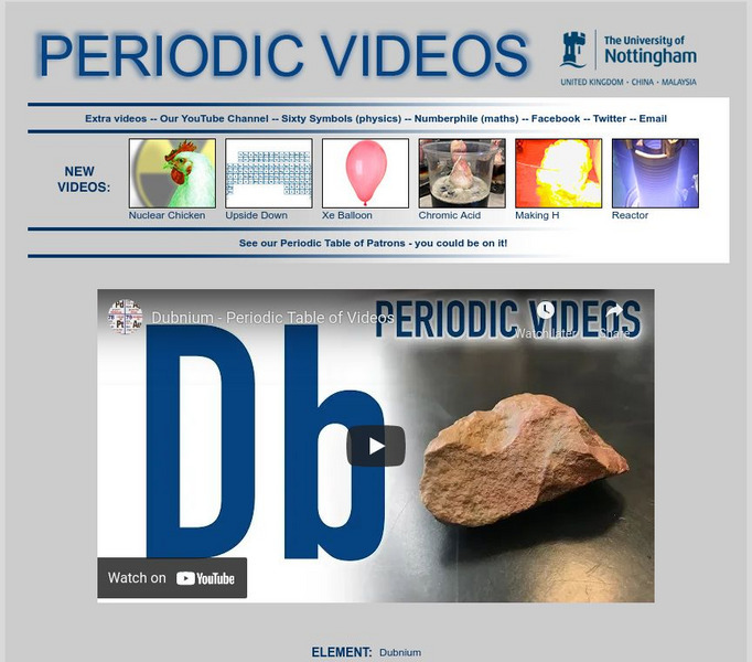 University of Nottingham: Periodic Table of Videos: Dubnium Instructional Video