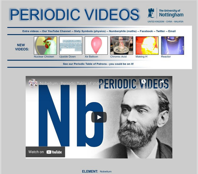 University of Nottingham: Periodic Table of Videos: Nobelium Instructional Video