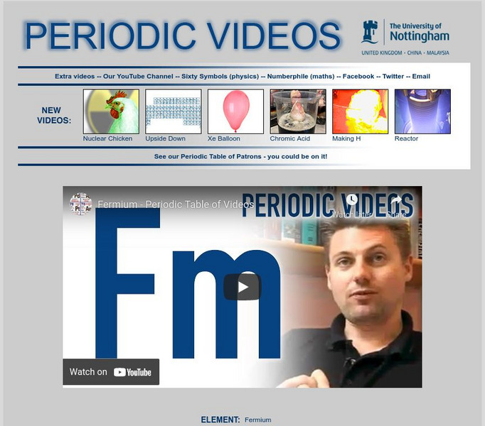 University of Nottingham: Periodic Table of Videos: Fermium Instructional Video