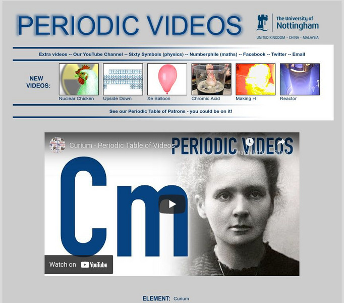 University of Nottingham: Periodic Table of Videos: Curium Instructional Video