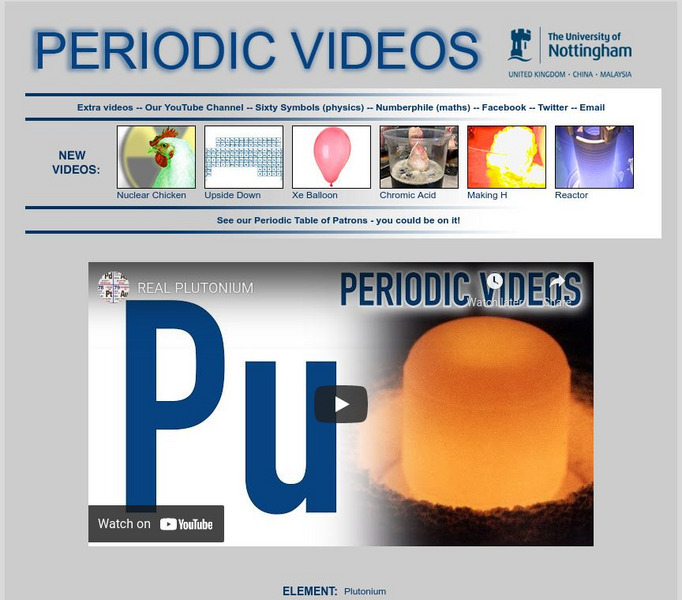 University of Nottingham: Periodic Table of Videos: Plutonium Instructional Video