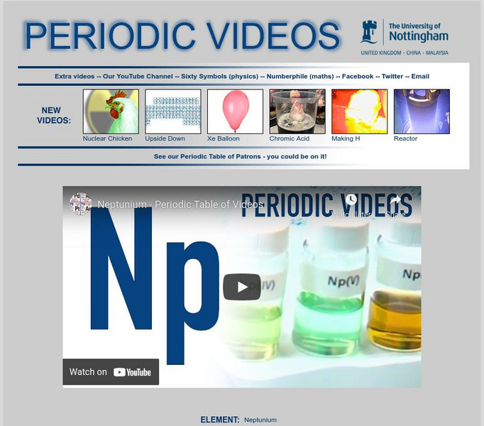 University of Nottingham: Periodic Table of Videos: Neptunium Instructional Video