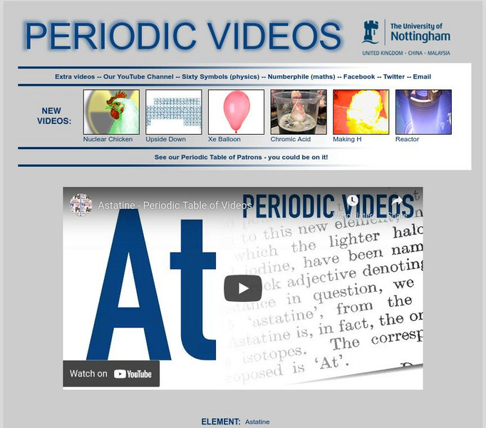 University of Nottingham: Periodic Table of Videos: Astatine Instructional Video