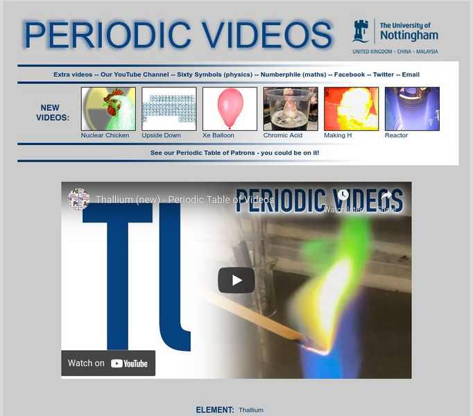 University of Nottingham: Periodic Table of Videos: Thalium Instructional Video