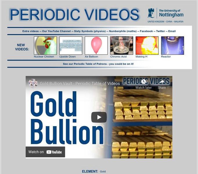 University of Nottingham: Periodic Table of Videos: Gold Instructional Video