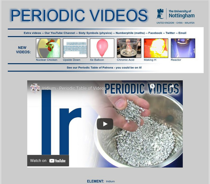 University of Nottingham: Periodic Table of Videos: Iridium Instructional Video