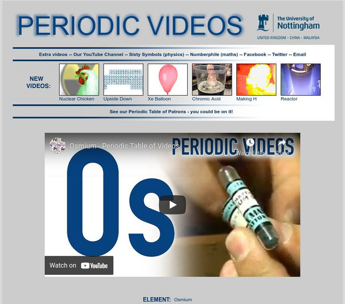 University of Nottingham: Periodic Table of Videos: Osmium Instructional Video University of Nottingham: Periodic Table of Videos: Osmium Instructional Video