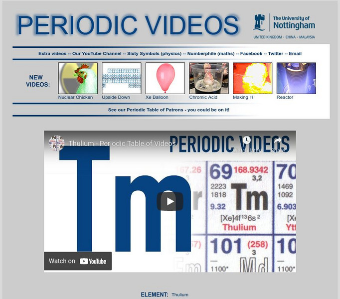 University of Nottingham: Periodic Table of Videos: Thulium Instructional Video