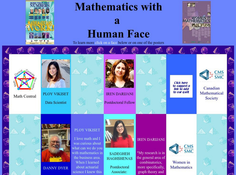 University of Regina: Math Central: Mathematics With a Human Face Website University of Regina: Math Central: Mathematics With a Human Face Website