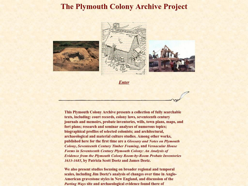 University of Illinois: The Plymouth Colony Archive Project Website University of Illinois: The Plymouth Colony Archive Project Website