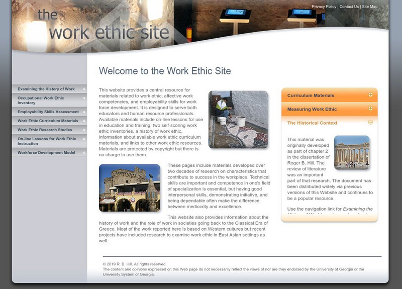 University of Georgia: The Work Ethic Site Website University of Georgia: The Work Ethic Site Website
