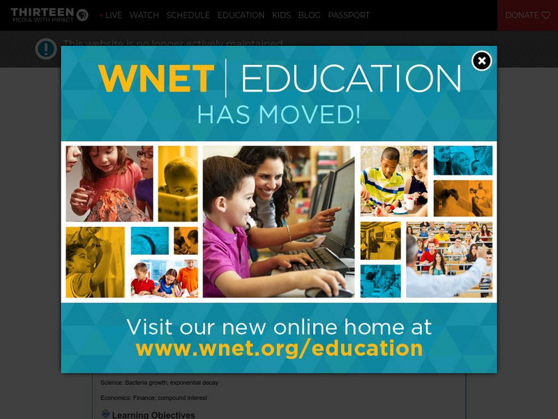 Wnet: Thirteen: Ed Online: Growing, Growing, Graphing! Lesson Plan Wnet: Thirteen: Ed Online: Growing, Growing, Graphing! Lesson Plan