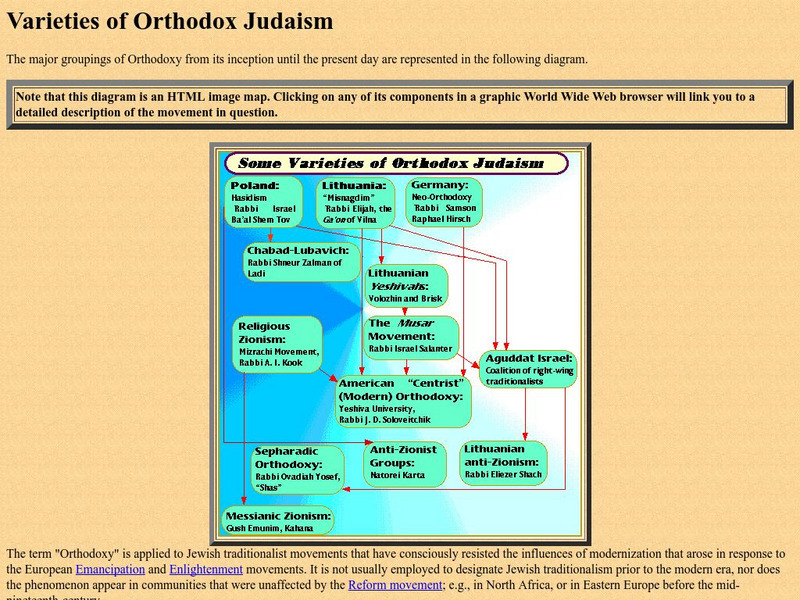 University of Calgary: Varieties of Orthodox Judaism Graphic
