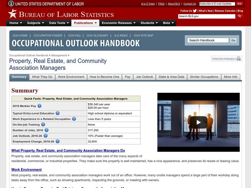 Bureau of Labor Statistics: Real Estate Brokers and Sales Agents Handout Bureau of Labor Statistics: Real Estate Brokers and Sales Agents Handout