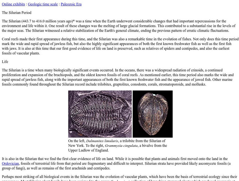Ucmp: The Silurian Period Website Ucmp: The Silurian Period Website