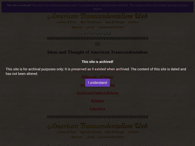 Virginia Commonwealth University: Transcendentalism: Ideas and Thought Website Virginia Commonwealth University: Transcendentalism: Ideas and Thought Website