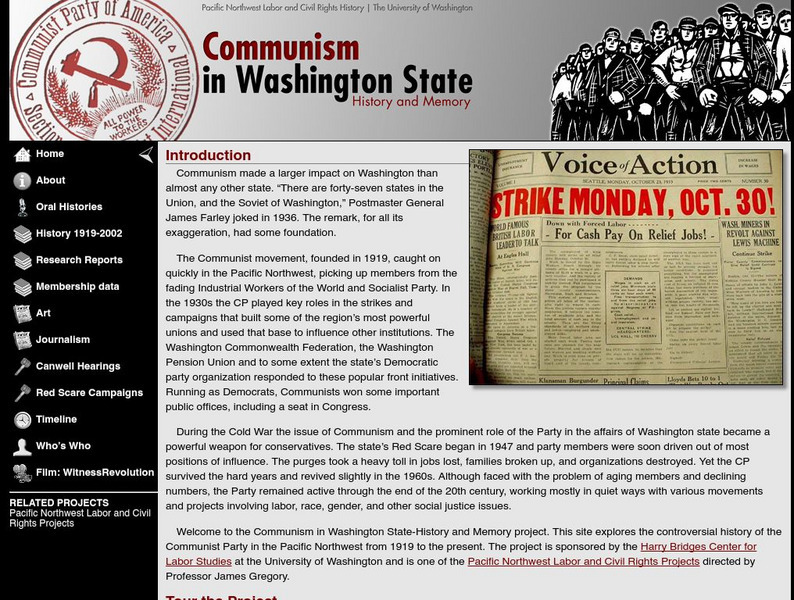 University of Washington: Communism in Washington State Website University of Washington: Communism in Washington State Website