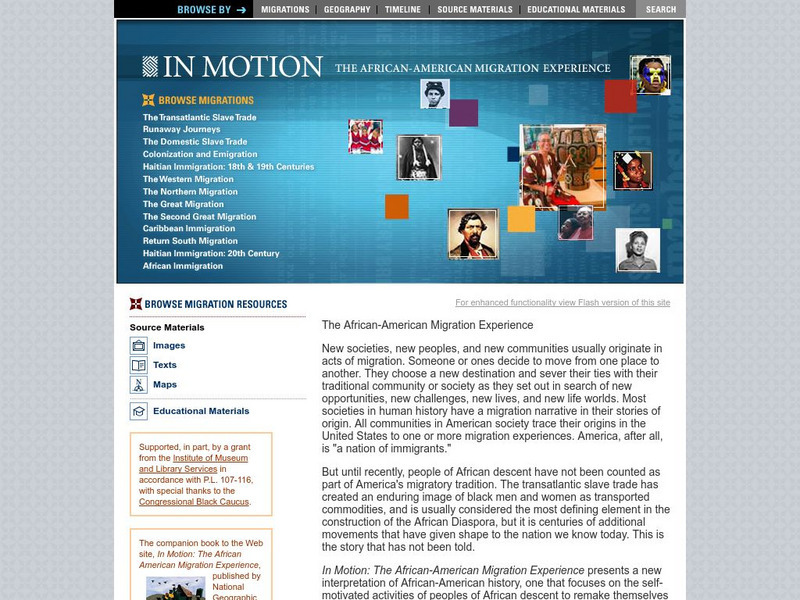 In Motion: The African American Migration Experience Handout In Motion: The African American Migration Experience Handout